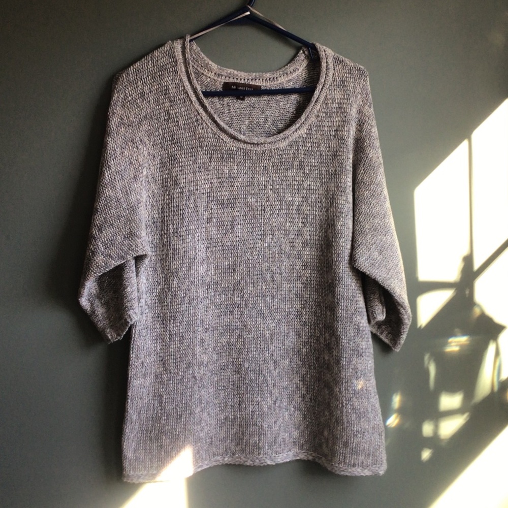 Ladies Cream Mix Knit Pullover Sweater Size M